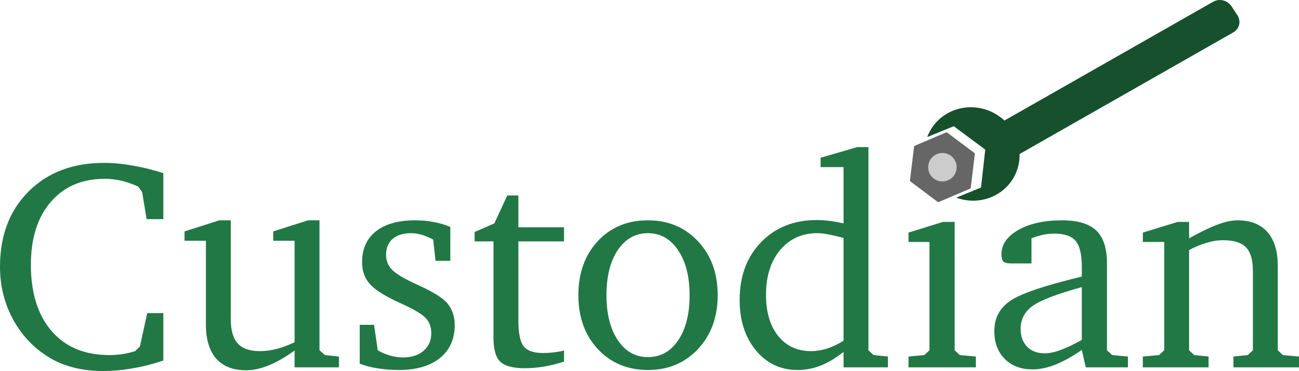 The custodian logo. The name 